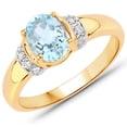 thumbnail image 1 of 1.09 Carat Genuine Aquamarine and White Diamond 14K Yellow Gold Ring QJ Model, 1 of 1