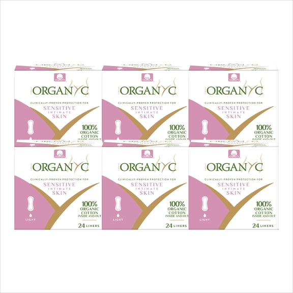 Corman Organyc 100% Certified Organic Cotton Hypoallergenic Biodegradable Panty Liners, Light Flow, 144 Count