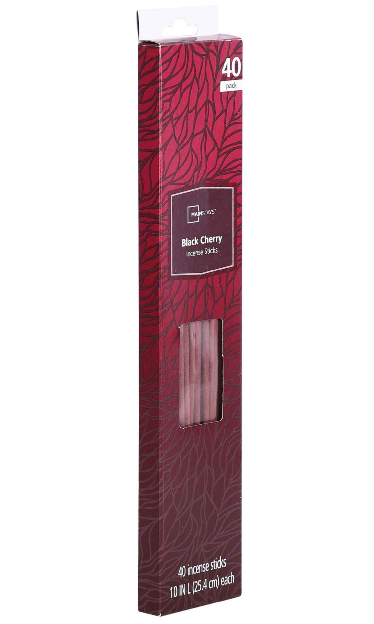 (8 pack) Mainstays Incense Sticks, Black Cherry Fragrance (Dark Red), 40 Pack
