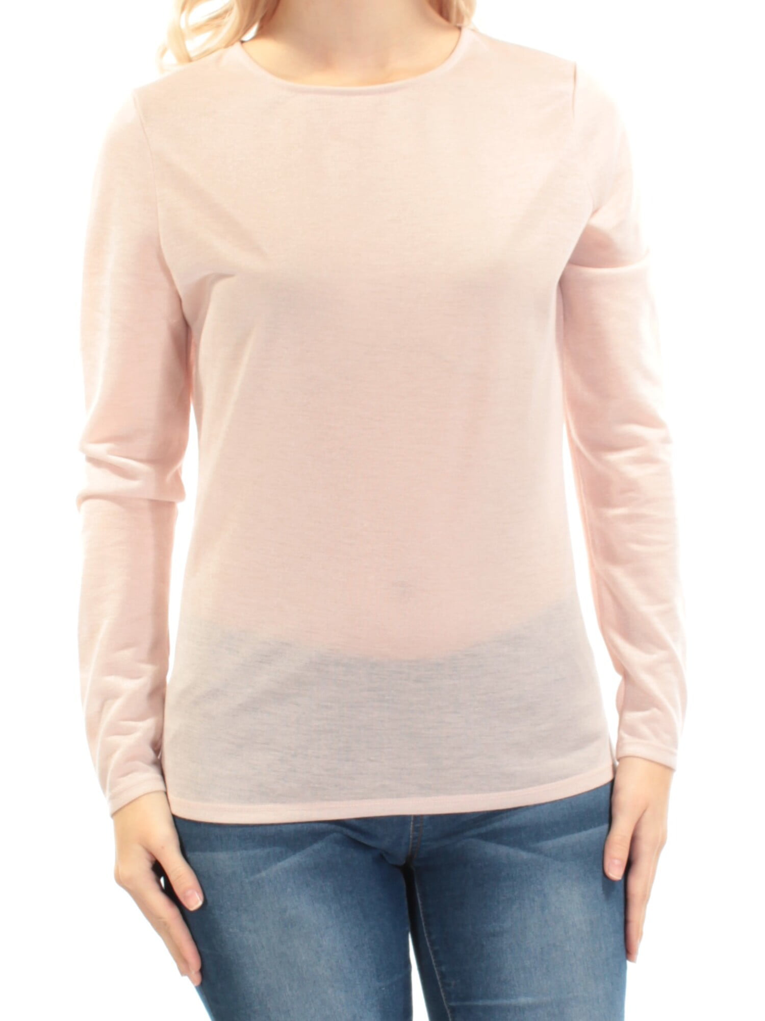 Eksperiment form skotsk GUESS Womens Pink Sheer Without Cami Long Sleeve Jewel Neck Top Size: S -  Walmart.com