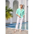 thumbnail image 3 of COOFANDY Men's Long Sleeve Cuban Guayabera Shirt Relax Fit Casual Summer Beach Button Down Shirts, 3 of 6
