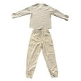 thumbnail image 4 of NAFUU Men's 2 Piece Outfits Summer Relaxed Fit Walking Suit Casual Solid Color Linen Long Sleeve Shirt And Pants Set Vacation Walking Outfits, 4 of 4
