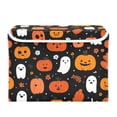 thumbnail image 2 of Foldable Fabric Storage Bin With Handle Collapsible Basket Box Storage With Lid Organizer Pumpkin Faces, 2 of 7