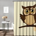 thumbnail image 3 of RKSupls Waterproof Shower Curtain, Friendly Cartoon Owl Waving Hello Polyester Shower Curtain with Hooks for Chic Elegant Home Bathtub Bathroom Decor Washable Curtains, 3 of 5