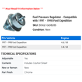 thumbnail image 2 of Fuel Pressure Regulator - Compatible with 1997 - 1998 Ford Expedition, 2 of 2