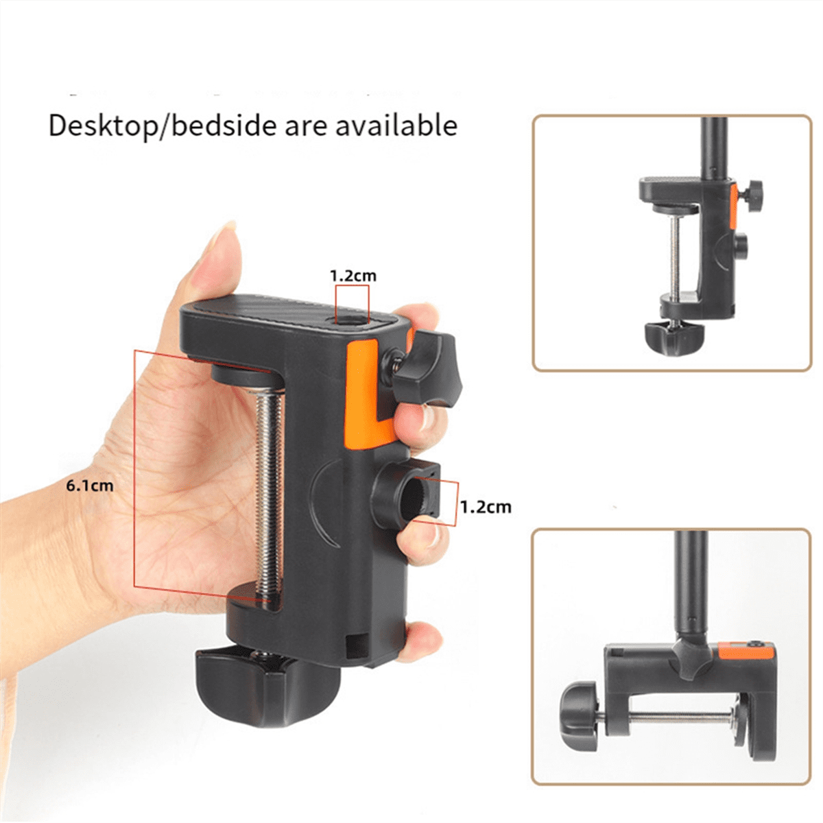 Phone Stand for Desk Mount with Phone Clamps Flexible Arm Clamp Clip Phone Mount Stand