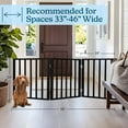 thumbnail image 5 of 3-Panel Indoor Foldable Pet Gate for Dogs, Cats and Small Pets, Freestanding Wooden Dog Fence for Hallways, Doorways, Stairs, 54 x 24 Inch Portable Pet Barrier in Black by PETMAKER, 5 of 9