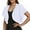 White, variant on Lixiuxyad Sweaters for Older Women Women Fashion Solid Short Sleeve Cropped Open Front Chiffon Cardigan