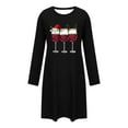 thumbnail image 6 of FAWUUDO Christmas Dresses for Women Cute Graphic Nightgown Loose Crewneck Nightshirts Long Sleeve T-Shirt Dress Sleepwear, 6 of 7