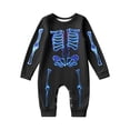 thumbnail image 3 of Shadoumai Matching Family Pajamas Sets Skeleton Glow in Dark Jumpsuit Halloween Hooded One-Piece Zipper PJS Family Jammies, 3 of 5