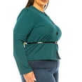 thumbnail image 7 of Women's Plus Size Collarless Button Down Jacket with Belt Accent, 7 of 7