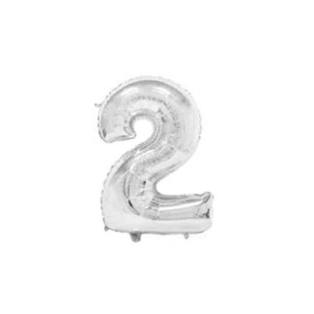 Wosthever 16 pulgadas Tamaño grande Oro Plata Rosa Oro Número Globo Cumpleaños Decoraciones para fiestas de bodas Globos de aluminio Niño Niño Juguete Kits de decoración para fiestas plata dos Wosthever HA002665-12
