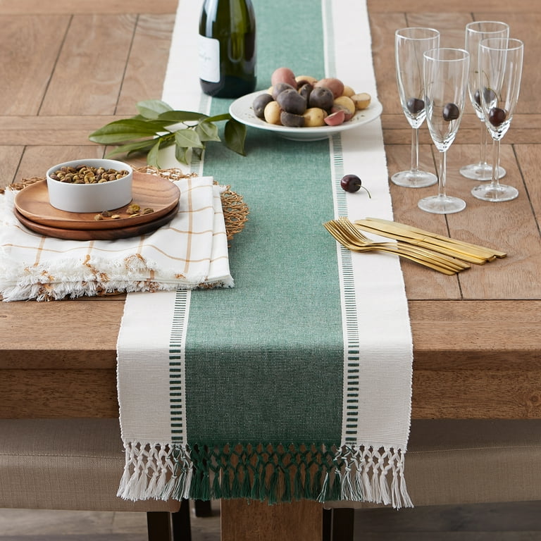 Dark Green Dobby Stripe Ribbed Table Runner 13x108 Walmart