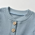 thumbnail image 2 of Newborn Baby Boy Clothes Long Sleeve Romper Solid Pants Outfits Set Blue, 2 of 6