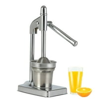 Manual Citrus Juicer, Heavy Duty Stainless Steel Lemon Orange Squeezer with Pulp Strainer, Non-Slip Base, Easy Clean Hand Press for Fresh Juice