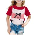 thumbnail image 1 of iTNHFP Chemises Filles Mode Festival Imprimé Col Rond Manches Courtes T-Shirt Décontracté (5), 1 of 3