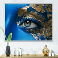 thumbnail image 2 of Designart 'Portrait of A Young Woman Model With Blue Make-Up' Modern Framed Canvas Wall Art Print, 2 of 5