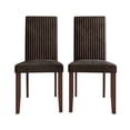thumbnail image 3 of Castle Place Corduroy Glam Velvet Upholstered Dining Chairs, Brown, Set of 2, 3 of 9