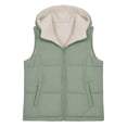 thumbnail image 4 of Ghalytn Women's Hooded Puffer Vest, Fleece Lined Sleeveless Zip-Up Jacket with Pockets, 4 of 6