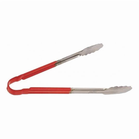 Crestware Tong,Red,12 in. L,Stainless Steel CG12R