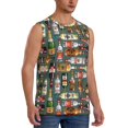 thumbnail image 2 of Fotbe Alcohol Bottles Men's Camiseta sin Mangas Estampada para Hombres, Playera Casual para Gimnasio, Entrenamiento, Playa-X-Large, 2 of 7