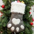 thumbnail image 1 of Calcetines navideños con patrón de alce y pata de gato, bolsa de dulces, adorno colgante para árbol de Navidad, decoración para fiesta, chimenea y hogar, novedad, 1 of 4