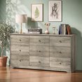 thumbnail image 6 of Ktaxon 9 Drawer Dresser Wood Dresser Storage Cabinet Drawer Organizer Chest of Drawers, Gray, 6 of 11