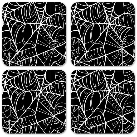 Vinyl Drink Coasters - Set of 4 - Spider Web