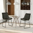 thumbnail image 2 of Lotusville Vintage PU Leather, Set of 2 Counter Height Stool,Armless Leatherier Dining Stools Indoor Dining Chairs, Gray, 2 of 7