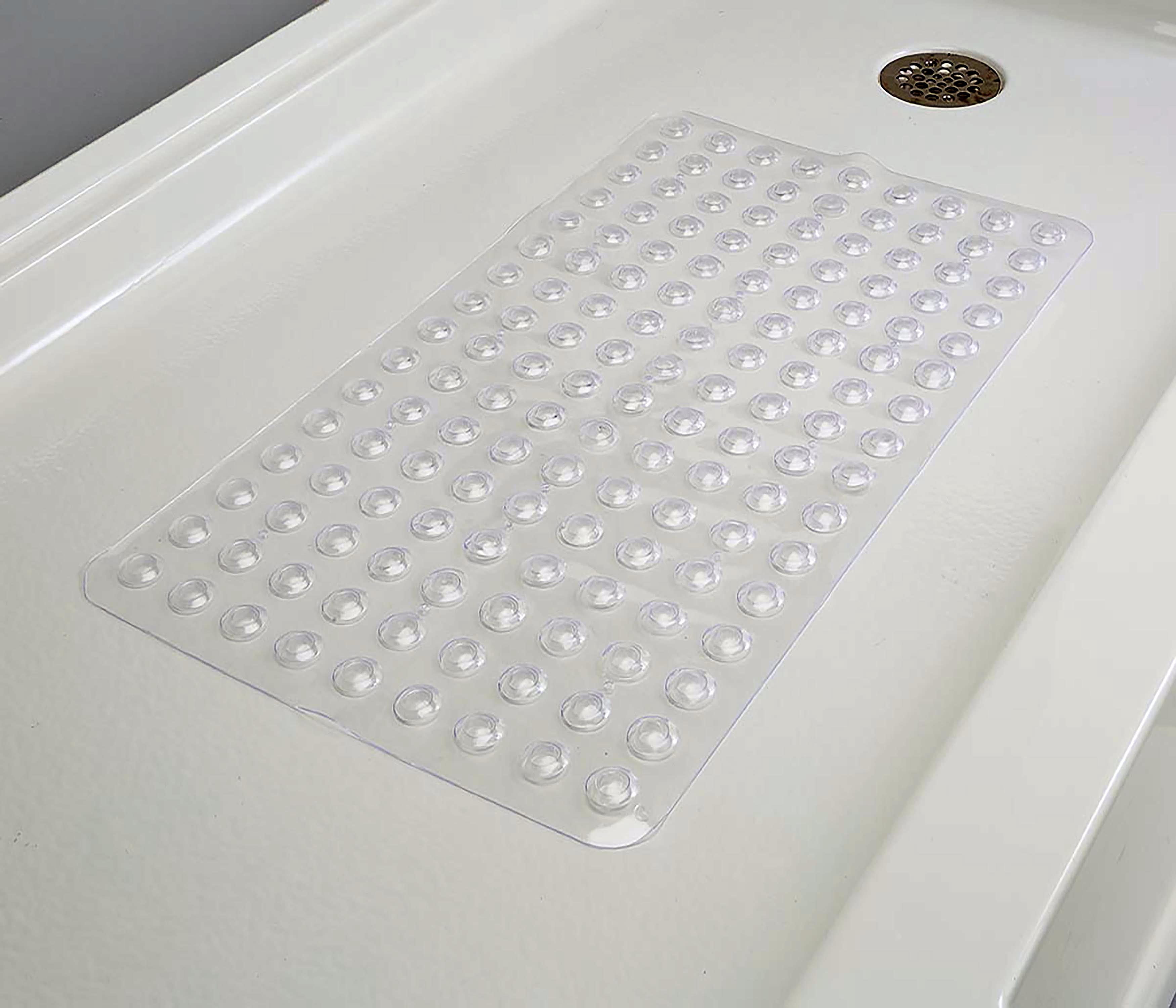 Bath Bliss 2 Pack Clear Bathmat in White
