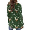 thumbnail image 6 of Women's Fashionable Loose-Fit Casual Cardigan with Christmas Print Mid-Length Coat for Holiday Outfits and Comfortable Wear,Army Green,3XL, 6 of 6