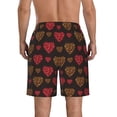 thumbnail image 3 of Yiaed Gold Glitter Heart Print Men's Swim Trunks with Lining Quick Dry Sports Shorts Beach Shorts Boardshorts-XX-Large, 3 of 5