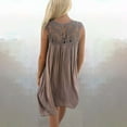 thumbnail image 3 of IROINNID Peplum Dress For Women Fashion Lace Beach Solid Sling Sleeveless Gorgeous Casual Dress V-Neck Below The Knee Dress, 3 of 5