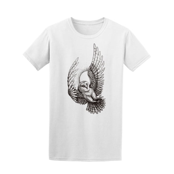 Flying Owl With Black Dots T-Shirt Men -Image by Shutterstock, Male Medium