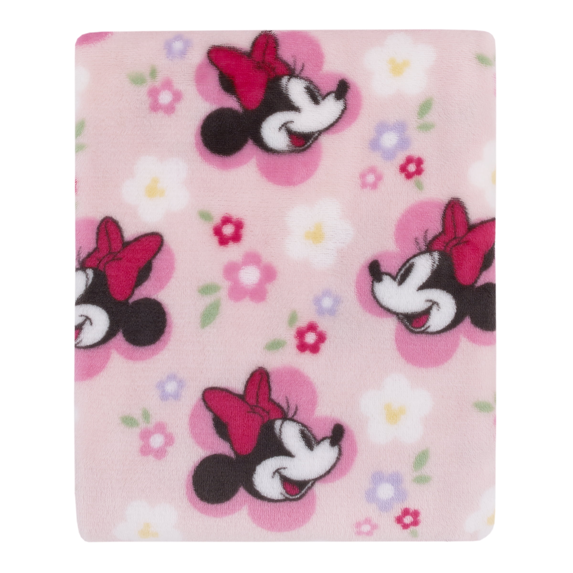 Disney Minnie Mouse Plush Baby Blanket, Pink, Infant Girl