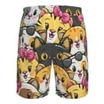 thumbnail image 6 of Kll Cute Cat Cartoon Men'S Casual Summer Beach Shorts Hawaiian Shorts With Pockets-Small, 6 of 9