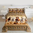 thumbnail image 2 of Homewish 3D Racing Horse Full Size Comforter Sets for Adult, Western Aztec Abstract Bedding Comforter Set, Rustic Animal Reversible Bedding Sets, Microfiber Bedroom Decor, 3-Piece, 2 of 8