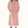 thumbnail image 5 of Bovxnpu Nightgown for Women, Women's Robe Bathrobe Long Keep Warm Long Sleeve Pajamas With Pockets Sleepwear Loungewear, 5 of 9