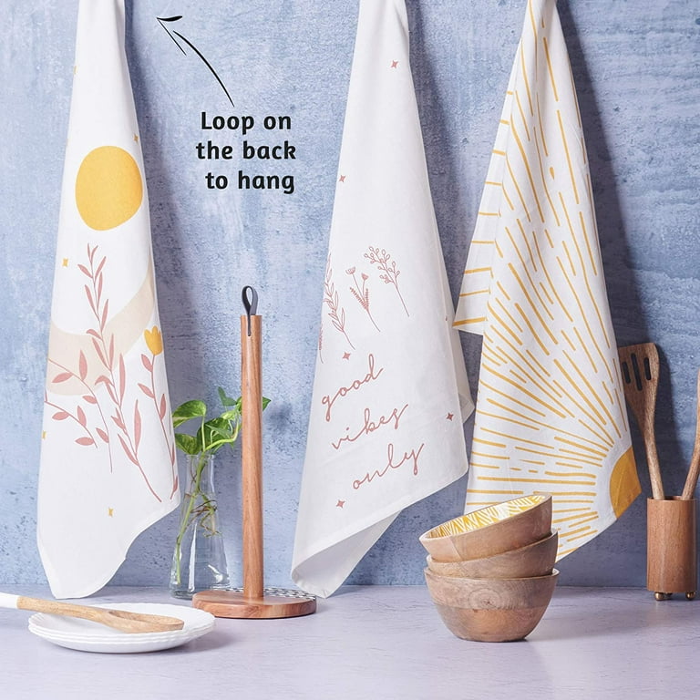 Folkulture Cotton Dish Towels and Kitchen Towels With Hanging Loop
