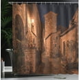 thumbnail image 4 of Ambesonne Vintage Shower Curtain, Medieval Town Street, 69"Wx70"L, Tan, 4 of 5