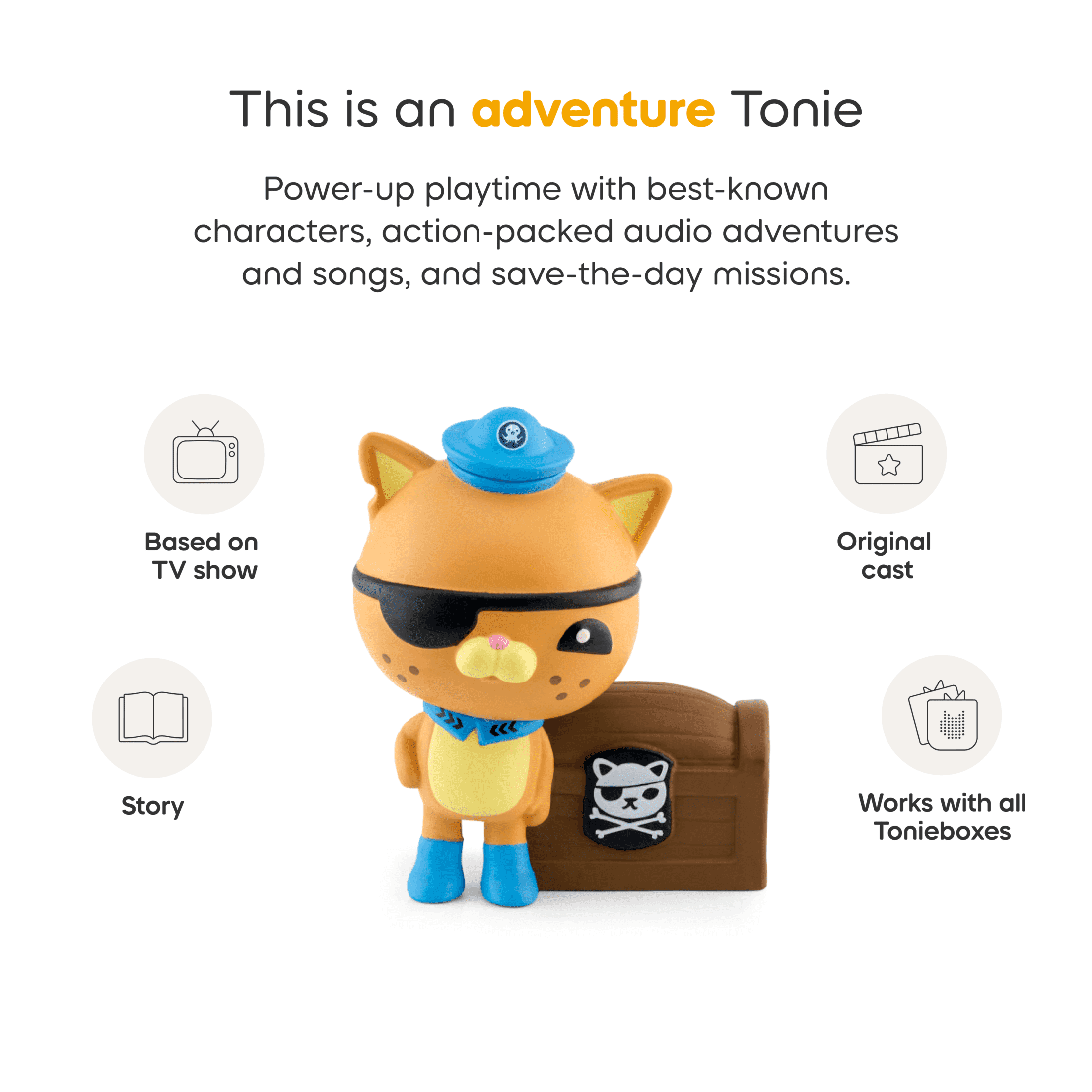 tonies Octonauts Kwazii Audio Play Figurine for Toniebox, Small