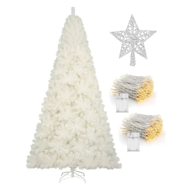 Árbol de Navidad KTKDE artificial blanco de 6 pies con 1005 puntas de rama