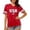 Red, variant on V Neck Short Sleeve Patriotic T Shirt For Women Plus Size USA 1776-2026 Print 250th Anniversary T Shirt