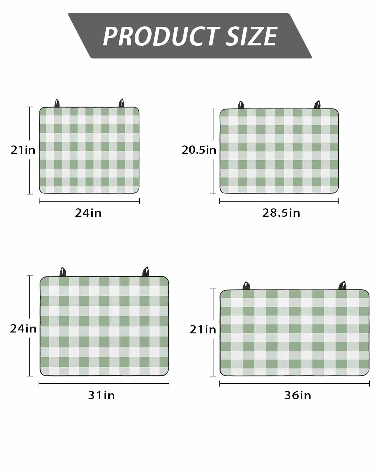 Stove Top Covers for Electric Stove, Sage Green Checkered Glass Stovetop Cover Protector, Green White Buffalo Plaid Induction Cooktop Protector Oven Mat for Kitchen Countertop 28.5"x20.5"