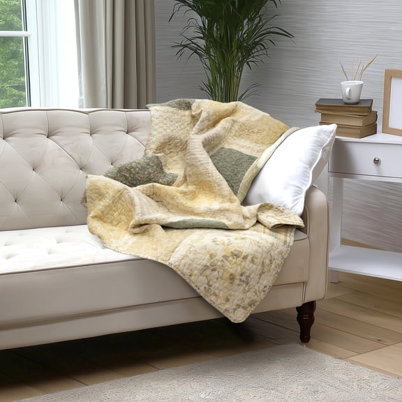 Donna Sharp Meadow Pieced Cotton Quilted Throw