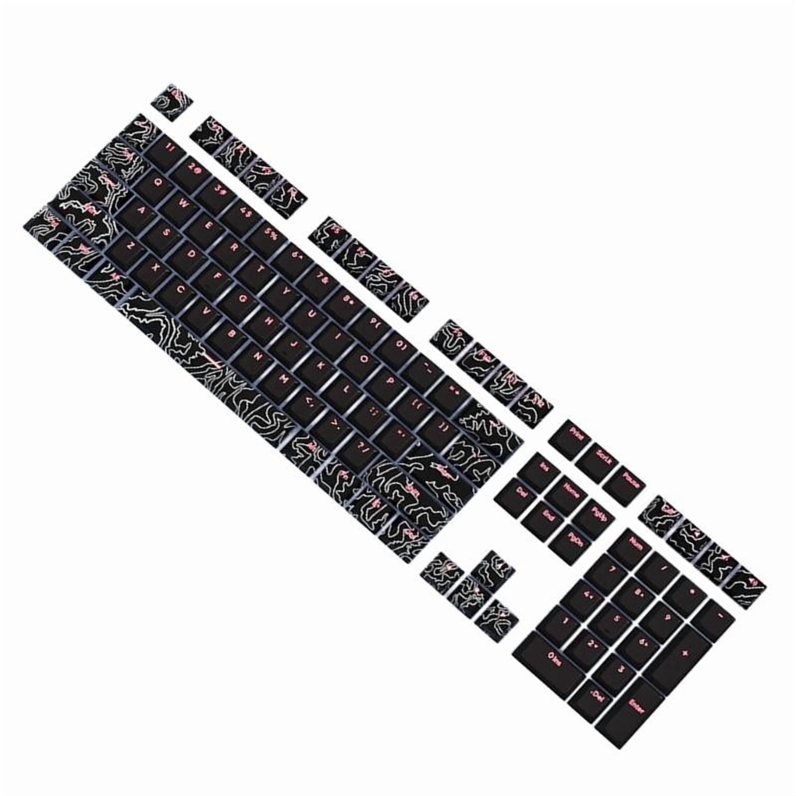 108 Keys PBT Dye Sublimation Keycaps Line White Front Print Backlit Shine Through Keycaps for M Keyboard