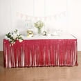 thumbnail image 2 of Efavormart 30"x9FT Metallic Foil Fringe Table Skirt, Self Adhesive Party Table Skirt - Matte Red, 2 of 4