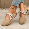 thumbnail image 4 of Willtoo Ballet Flats for Women with Bow, Comfortable Round Toe Shoes with Cross Straps, Slip On Mary Jane Fashion Flats Shoes Non-Slip Sole Lightweight Walking Shoes, 4 of 5