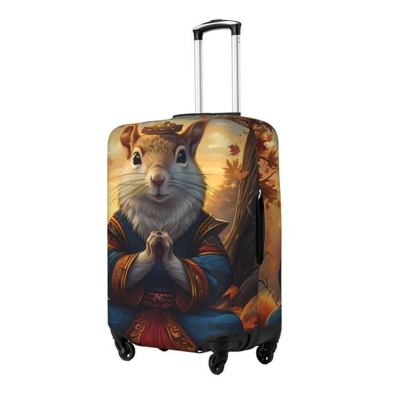 Fotbe Maple Leaf Meditating Squirrel Funda Protectora para Equipaje, Antirrayones y Resistente a la Suciedad, Compatible con Maletas de 18 a 32 Pulgadas-Medium