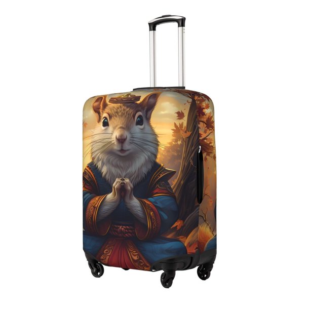 Fotbe Maple Leaf Meditating Squirrel Funda Protectora para Equipaje, Antirrayones y Resistente a la Suciedad, Compatible con Maletas de 18 a 32 Pulgadas-Medium